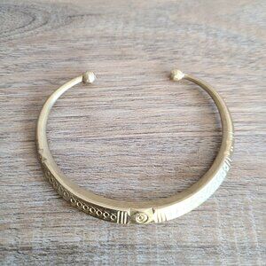 Vintage etched Tuareg tribal brass bangle/bracelet.
